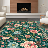 Ultra Soft Area Rug, Non Slip, Stain Resistant, Washable Area Rugs for Living Room, Bedroom, Chic Earthy Botanical Elegance(Green)