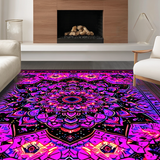 Ultra Soft Area Rug, Non Slip, Stain Resistant, Washable Area Rugs for Living Room, Bedroom, Electric UV Reactive Geometric Style(Purple)