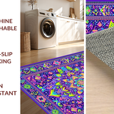 Ultra Soft Area Rug, Non Slip, Stain Resistant, Washable Area Rugs for Living Room, Bedroom, Chic Color Burst Graphic Motif(Purple)