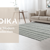 Ultra Soft Area Rug, Non Slip, Stain Resistant, Washable Area Rugs for Living Room, Bedroom, 6x9 Striped Carpet, Black and White Tassel Rug, Patented Washable Design(Black)