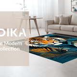 Ultra Soft Area Rug, Non Slip, Stain Resistant, Washable Area Rugs for Living Room, Bedroom, Whimsical Jungle Fantasy Pattern(Orange)