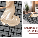 Ultra Soft Area Rug, Non Slip, Stain Resistant, Washable Area Rugs for Living Room, Bedroom, Striking Modernist Trellis Composition(Black)