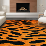 Ultra Soft Area Rug, Non Slip, Stain Resistant, Washable Area Rugs for Living Room, Bedroom, Chic Wild Aesthetic Expression(Orange)