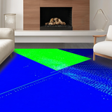 Ultra Soft Area Rug, Non Slip, Stain Resistant, Washable Area Rugs for Living Room, Bedroom, Striking Electric Color Fusion(Blue)