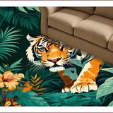 Ultra Soft Area Rug, Non Slip, Stain Resistant, Washable Area Rugs for Living Room, Bedroom, Earthy Jungle Inspired Decor Piece(Orange)