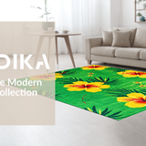Ultra Soft Area Rug, Non Slip, Stain Resistant, Washable Area Rugs for Living Room, Bedroom, Whimsical Retro Patterned Delight(Green)