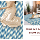 Ultra Soft Area Rug, Non Slip, Stain Resistant, Washable Area Rugs for Living Room, Bedroom, Stylish Modern Coastal Lines(Blue)