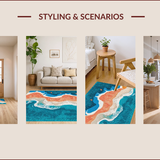 Ultra Soft Area Rug, Non Slip, Stain Resistant, Washable Area Rugs for Living Room, Bedroom, Nautical Beach Themed Living Room Area Carpet(Orange)