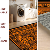 Ultra Soft Area Rug, Non Slip, Stain Resistant, Washable Area Rugs for Living Room, Bedroom, Dynamic Rustic Wildlife Theme(Orange)