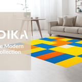 Ultra Soft Area Rug, Non Slip, Stain Resistant, Washable Area Rugs for Living Room, Bedroom, Playful Multi-Color Numbered Design(Yellow)