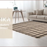 Ultra Soft Area Rug, Non Slip, Stain Resistant, Washable Area Rugs for Living Room, Bedroom, Stylish Plaid Earthy Vibes(Beige)