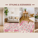 Ultra Soft Area Rug, Non Slip, Stain Resistant, Washable Area Rugs for Living Room, Bedroom, Cozy Warm Color Palette(Beige)