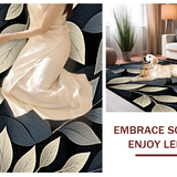 Ultra Soft Area Rug, Non Slip, Stain Resistant, Washable Area Rugs for Living Room, Bedroom, Elegant Nature-Inspired Aesthetic(Gray)