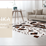 Ultra Soft Area Rug, Non Slip, Stain Resistant, Washable Area Rugs for Living Room, Bedroom, Faux Cow Print Western Living Room(White)