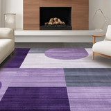 Ultra Soft Area Rug, Non Slip, Stain Resistant, Washable Area Rugs for Living Room, Bedroom, Elegant Purple Grey Artistry(Purple)