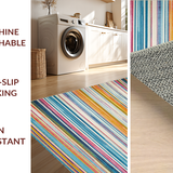 Ultra Soft Area Rug, Non Slip, Stain Resistant, Washable Area Rugs for Living Room, Bedroom, Dynamic Contemporary Woven Stripe Motif(Yellow)