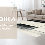 Modern Entryway Featuring Artful Pinstripe Bands and Sleek Graphic Detailing(Beige)