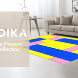 Ultra Soft Area Rug, Non Slip, Stain Resistant, Washable Area Rugs for Living Room, Bedroom, Eclectic Geometric Color Fusion(Yellow)