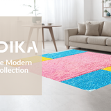 Ultra Soft Area Rug, Non Slip, Stain Resistant, Washable Area Rugs for Living Room, Bedroom, Playful Colorful Hopscotch Design(Pink)