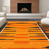 Ultra Soft Area Rug, Non Slip, Stain Resistant, Washable Area Rugs for Living Room, Bedroom, Eye-Catching Nature Inspired Pattern(Orange)