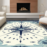 Ultra Soft Area Rug, Non Slip, Stain Resistant, Washable Area Rugs for Living Room, Bedroom, Vibrant Nautical Themed Décor(Blue)