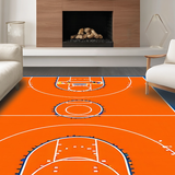 Ultra Soft Area Rug, Non Slip, Stain Resistant, Washable Area Rugs for Living Room, Bedroom, Bold Orange and Blue Palette(Orange)