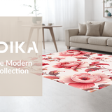 Ultra Soft Area Rug, Non Slip, Stain Resistant, Washable Area Rugs for Living Room, Bedroom, Sophisticated Garden-Inspired Décor(Red)