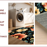 Ultra Soft Area Rug, Non Slip, Stain Resistant, Washable Area Rugs for Living Room, Bedroom, Vintage Floral Dining Room Washable Carpet(Red)