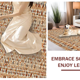 Ultra Soft Area Rug, Non Slip, Stain Resistant, Washable Area Rugs for Living Room, Bedroom, Chic Earthy Geometric Weave(Orange)