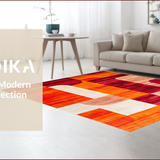 Ultra Soft Area Rug, Non Slip, Stain Resistant, Washable Area Rugs for Living Room, Bedroom, Vibrant Copper Toned Artistry(Orange)