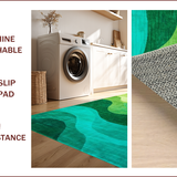Ultra Soft Area Rug, Non Slip, Stain Resistant, Washable Area Rugs for Living Room, Bedroom, Eclectic Colorful Ombre Artwork(Green)