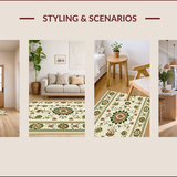 Ultra Soft Area Rug, Non Slip, Stain Resistant, Washable Area Rugs for Living Room, Bedroom, Machine Washable Dining Room Olive Beige Rug(Beige)
