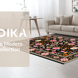 Artistic Floral Bird Motif(Black)