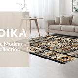 Ultra Soft Area Rug, Non Slip, Stain Resistant, Washable Area Rugs for Living Room, Bedroom, Rustic Southwestern Tiled Motif(Brown)