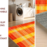 Ultra Soft Area Rug, Non Slip, Stain Resistant, Washable Area Rugs for Living Room, Bedroom, Eclectic Colorful Sunbeam Design(Orange)