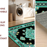 Artful Black and Teal Design Fusion(Black)