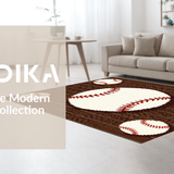Ultra Soft Area Rug, Non Slip, Stain Resistant, Washable Area Rugs for Living Room, Bedroom, Nostalgic Wooden Sports Vibe(Brown)