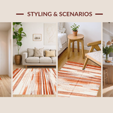 Ultra Soft Area Rug, Non Slip, Stain Resistant, Washable Area Rugs for Living Room, Bedroom, Distressed Soft Shag Pattern(Brown)
