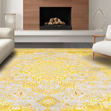 Chic Distressed Medallion Motif(Yellow)