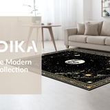 Ultra Soft Area Rug, Non Slip, Stain Resistant, Washable Area Rugs for Living Room, Bedroom, Dark Romantic Celestial Motif(Black)