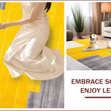 Ultra Soft Area Rug, Non Slip, Stain Resistant, Washable Area Rugs for Living Room, Bedroom, Vibrant Modern Geometric Composition(Yellow)