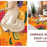 Ultra Soft Area Rug, Non Slip, Stain Resistant, Washable Area Rugs for Living Room, Bedroom, Cheerful Harvest Fruit Arrangement(Yellow)