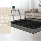 Ultra Soft Area Rug, Non Slip, Stain Resistant, Washable Area Rugs for Living Room, Bedroom, High Traffic Black Boho Dining Area Carpet(Black)