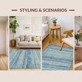Ultra Soft Area Rug, Non Slip, Stain Resistant, Washable Area Rugs for Living Room, Bedroom, Luxurious Diamond Patterned Visual(Blue)