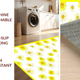 Ultra Soft Area Rug, Non Slip, Stain Resistant, Washable Area Rugs for Living Room, Bedroom, Charming Floral Yellow Accents(Yellow)