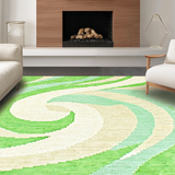 Lively Cream and Green Tiled Look(Green)