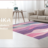 Ultra Soft Area Rug, Non Slip, Stain Resistant, Washable Area Rugs for Living Room, Bedroom, Vibrant Multicolored Artful Design(Pink)