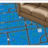 Ultra Soft Area Rug, Non Slip, Stain Resistant, Washable Area Rugs for Living Room, Bedroom, Vibrant Blue Gray Traffic Pattern(Blue)