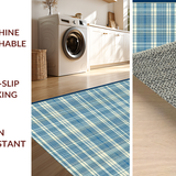 Minimalist Calm Blue Linear Check(Beige)