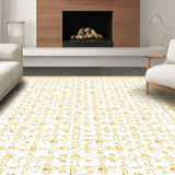 Ultra Soft Area Rug, Non Slip, Stain Resistant, Washable Area Rugs for Living Room, Bedroom, Rustic Textured Floral Embellishment(Beige)
